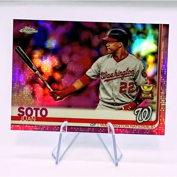 Juan Soto 2019 Topps Chrome Pink Refractor Rookie Cup Batting #155 - Picture 3 of 8